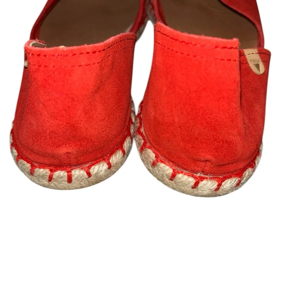 Verbenas Espadrilles Carmen Serraje Fuego Suede Flats Size 9 Red Size EU 40